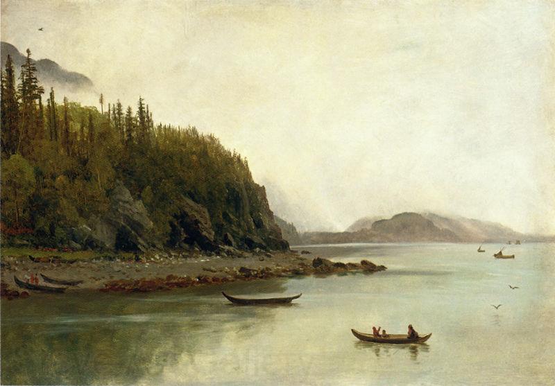Albert Bierstadt Indians Fishing Norge oil painting art